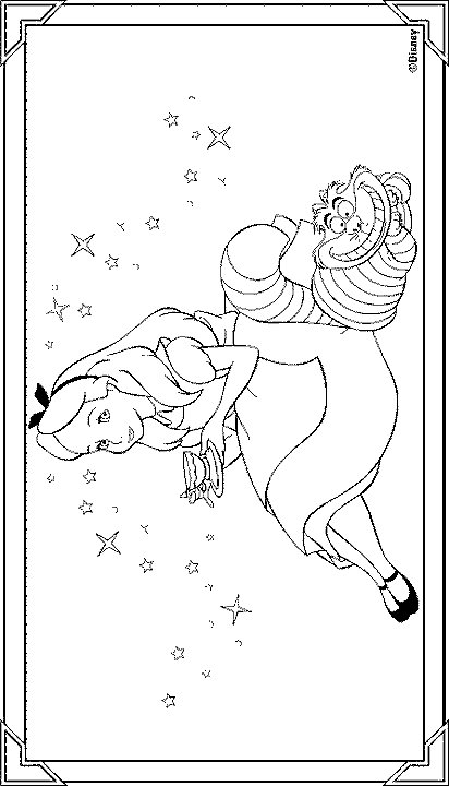 Plansa de colorat cu Alice in Tara minunilor 13 5